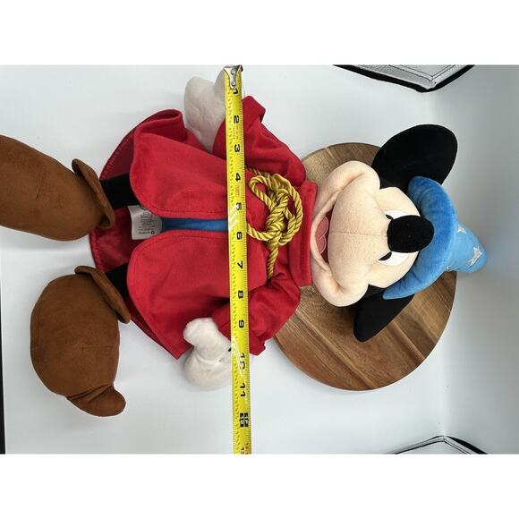 Disney Store Sorcerer Mickey Mouse Plush Fantasia Red Robe Wizard Hat 20” Toy - Picture 8 of 8
